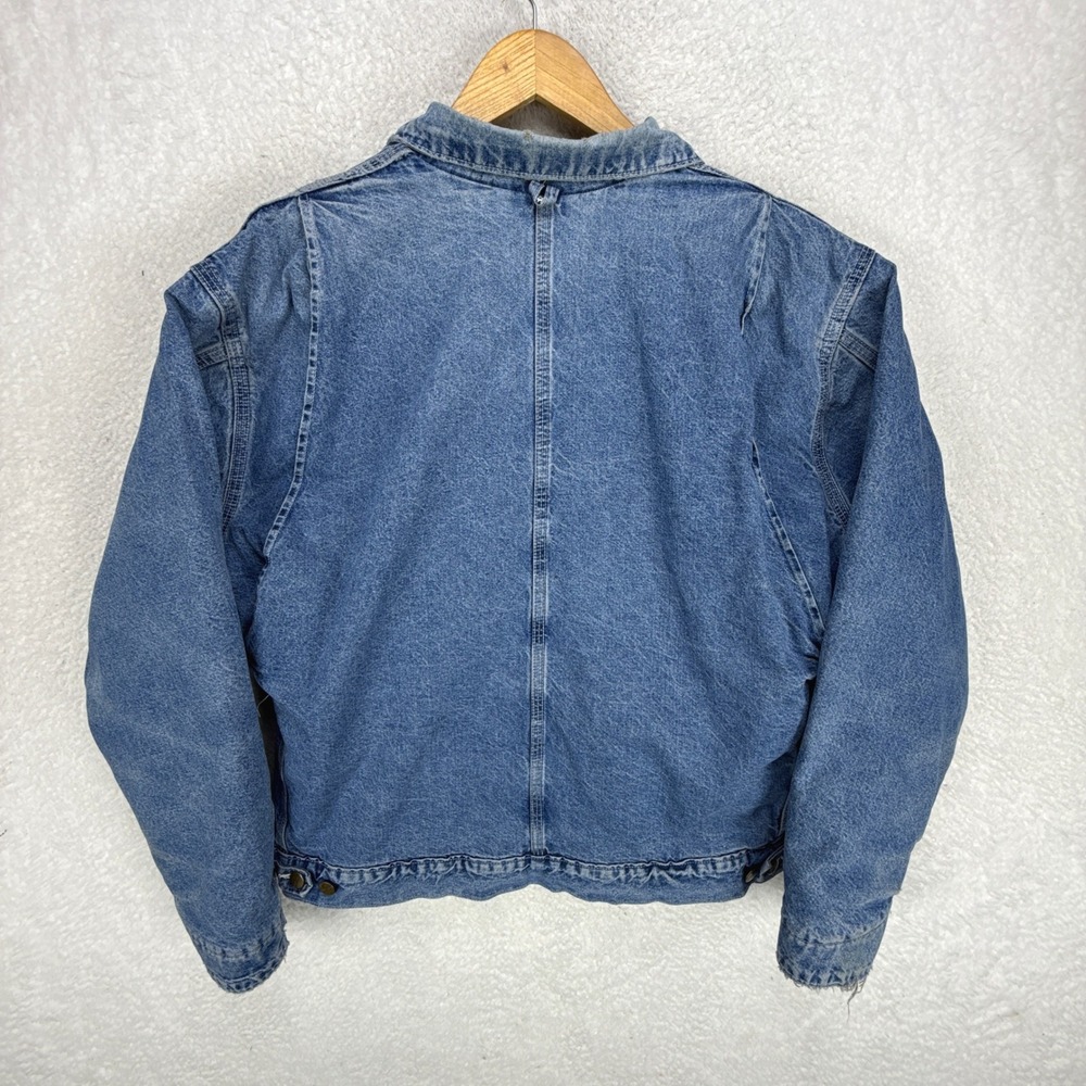 Carhartt Trucker Chore Jacket Aztec Pile Lined Mens Large JP1088 Darkstone Blue - Picture 3 of 16